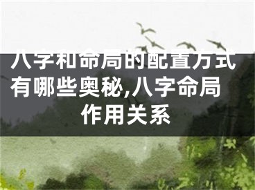 八字和命局的配置方式有哪些奥秘,八字命局作用关系