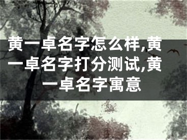 黄一卓名字怎么样,黄一卓名字打分测试,黄一卓名字寓意