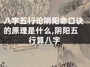 八字五行论阴阳命口诀的原理是什么,阴阳五行算八字