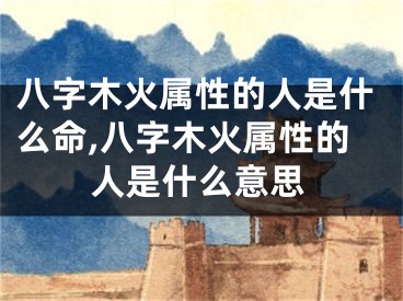 八字木火属性的人是什么命,八字木火属性的人是什么意思