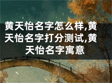 黄天怡名字怎么样,黄天怡名字打分测试,黄天怡名字寓意
