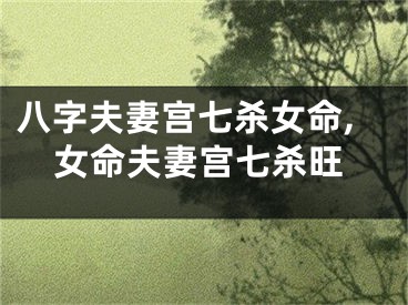 八字夫妻宫七杀女命,女命夫妻宫七杀旺