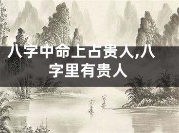 八字中命上占贵人,八字里有贵人