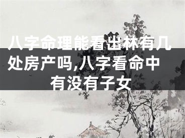 八字命理能看出林有几处房产吗,八字看命中有没有子女
