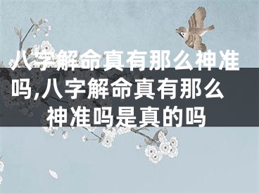 八字解命真有那么神准吗,八字解命真有那么神准吗是真的吗