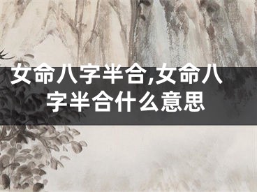女命八字半合,女命八字半合什么意思