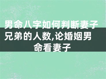 男命八字如何判断妻子兄弟的人数,论婚姻男命看妻子