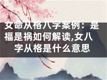 女命从格八字案例：是福是祸如何解读,女八字从格是什么意思