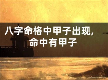 八字命格中甲子出现,命中有甲子