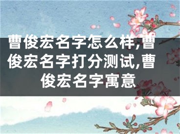 曹俊宏名字怎么样,曹俊宏名字打分测试,曹俊宏名字寓意