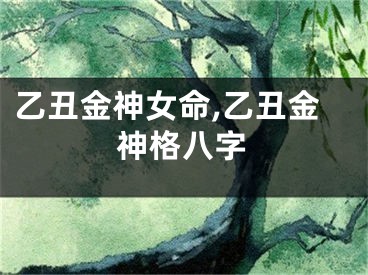 乙丑金神女命,乙丑金神格八字