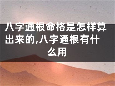 八字通根命格是怎样算出来的,八字通根有什么用