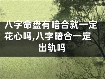 八字命盘有暗合就一定花心吗,八字暗合一定出轨吗