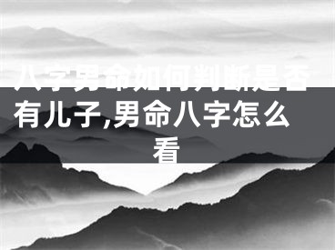 八字男命如何判断是否有儿子,男命八字怎么看