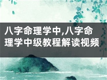 八字命理学中,八字命理学中级教程解读视频