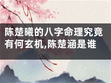 陈楚曦的八字命理究竟有何玄机,陈楚涵是谁