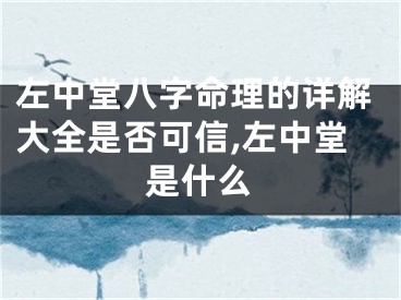 左中堂八字命理的详解大全是否可信,左中堂是什么
