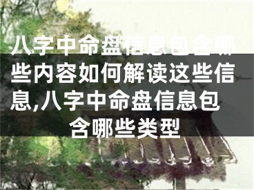 八字中命盘信息包含哪些内容如何解读这些信息,八字中命盘信息包含哪些类型
