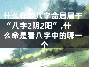 什么样的八字命局属于“八字2阴2阳”,什么命是看八字中的哪一个