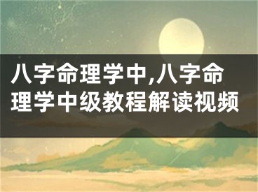 八字命理学中,八字命理学中级教程解读视频