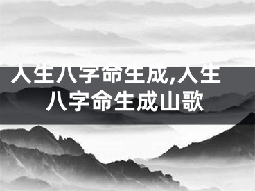 人生八字命生成,人生八字命生成山歌