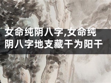女命纯阴八字,女命纯阴八字地支藏干为阳干