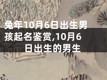 兔年10月6日出生男孩起名鉴赏,10月6日出生的男生