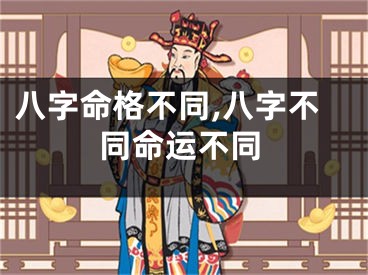 八字命格不同,八字不同命运不同