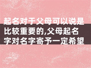 起名对于父母可以说是比较重要的,父母起名字对名字寄予一定希望