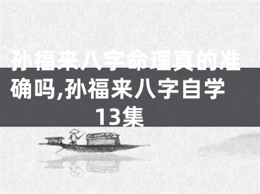 孙福来八字命理真的准确吗,孙福来八字自学13集