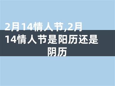 2月14情人节,2月14情人节是阳历还是阴历
