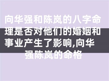 向华强和陈岚的八字命理是否对他们的婚姻和事业产生了影响,向华强陈岚的命格