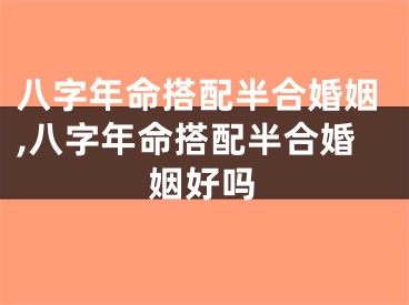 八字年命搭配半合婚姻,八字年命搭配半合婚姻好吗