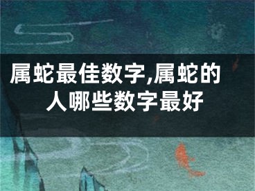 属蛇最佳数字,属蛇的人哪些数字最好