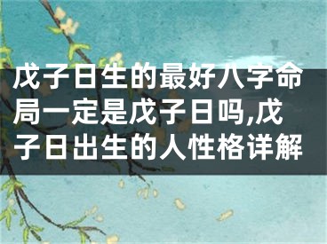 戊子日生的最好八字命局一定是戊子日吗,戊子日出生的人性格详解