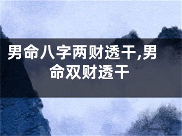 男命八字两财透干,男命双财透干