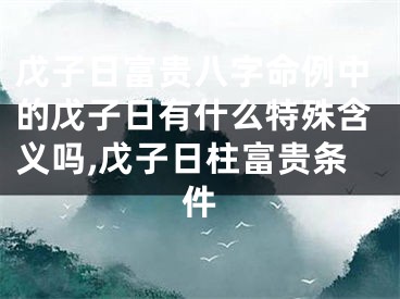 戊子日富贵八字命例中的戊子日有什么特殊含义吗,戊子日柱富贵条件