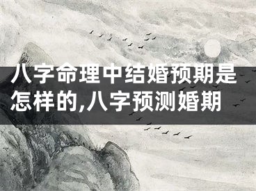 八字命理中结婚预期是怎样的,八字预测婚期