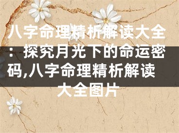 八字命理精析解读大全：探究月光下的命运密码,八字命理精析解读大全图片