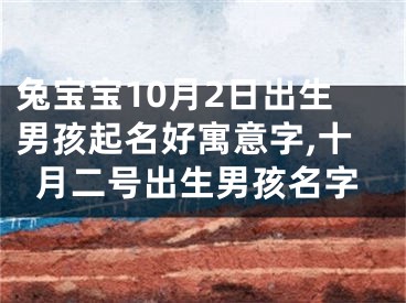 兔宝宝10月2日出生男孩起名好寓意字,十月二号出生男孩名字