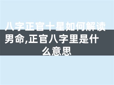 八字正官十星如何解读男命,正官八字里是什么意思