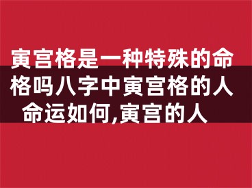 寅宫格是一种特殊的命格吗八字中寅宫格的人命运如何,寅宫的人