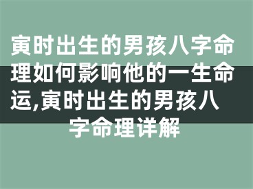 寅时出生的男孩八字命理如何影响他的一生命运,寅时出生的男孩八字命理详解