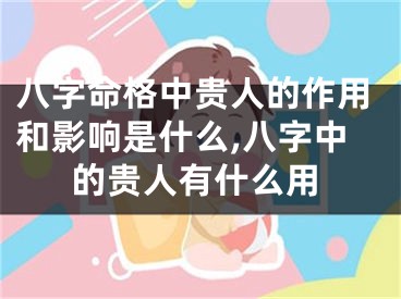八字命格中贵人的作用和影响是什么,八字中的贵人有什么用