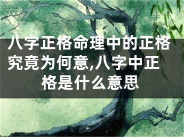 八字正格命理中的正格究竟为何意,八字中正格是什么意思