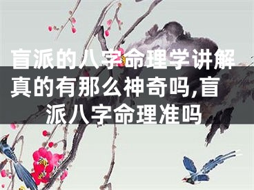 盲派的八字命理学讲解真的有那么神奇吗,盲派八字命理准吗