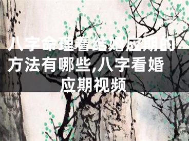 八字命理看结婚应期的方法有哪些,八字看婚应期视频