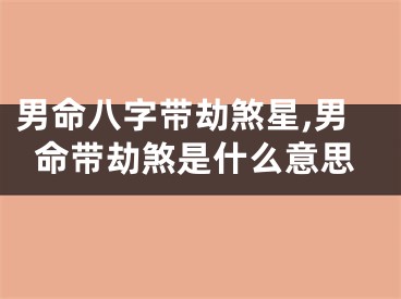男命八字带劫煞星,男命带劫煞是什么意思