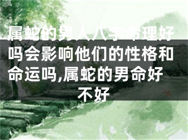 属蛇的男人八字命理好吗会影响他们的性格和命运吗,属蛇的男命好不好