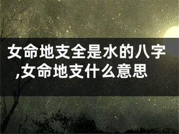 女命地支全是水的八字,女命地支什么意思